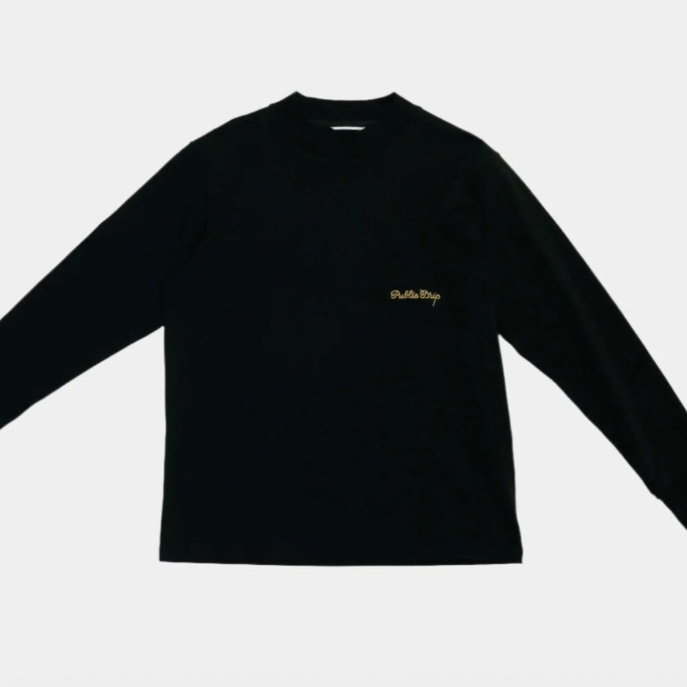 Public Drip Public Athlete Long Sleeve Mock Sweatshirt Black Medium